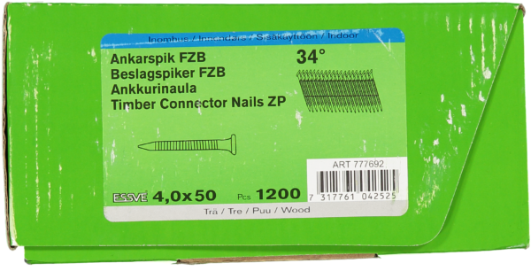 Ankerinės vinys 34° 4x50 1200vnt
