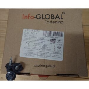 Stogo sraigtai 4,8×20 mm RAL 7011, 250 vnt.